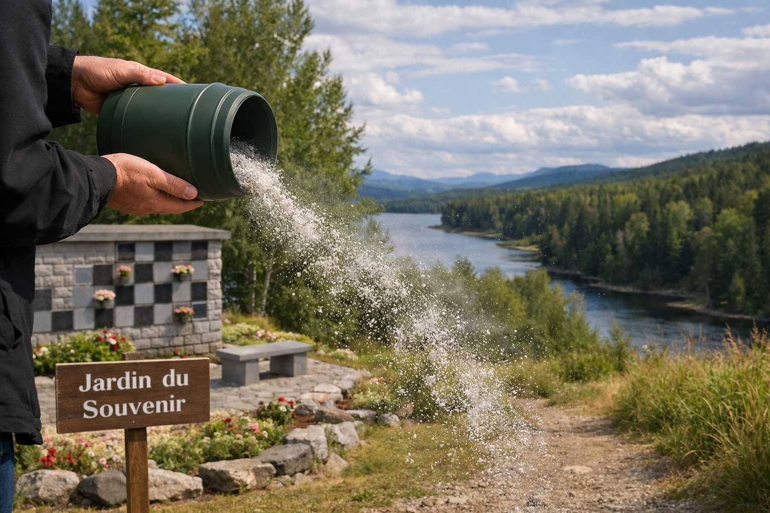 Dispersion des cendres dans un lieu naturel près d’un jardin du souvenir en France