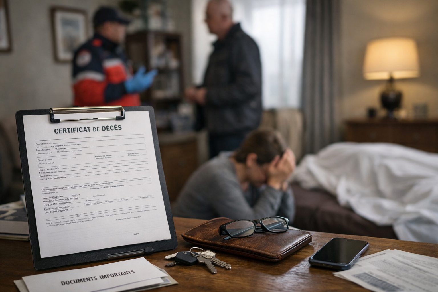 Proches et documents administratifs après un décès à domicile avec certificat de décès et vérifications des démarches à effectuer