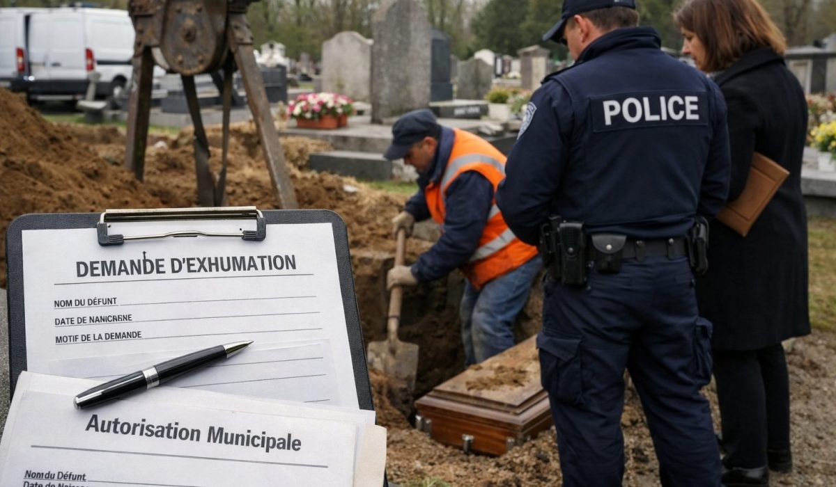 Demande d’exhumation dans un cimetière avec autorisation municipale et vérifications administratives nécessaires