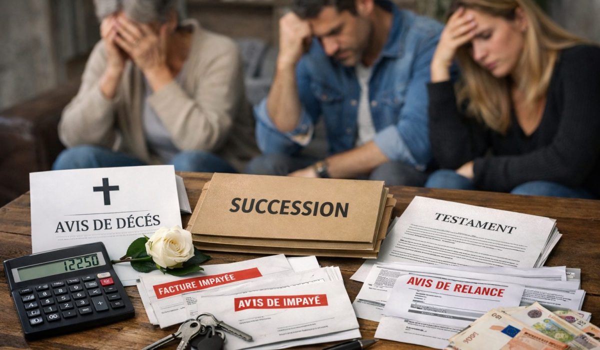 Famille confrontée à une succession avec crédits en cours et documents financiers après un décès